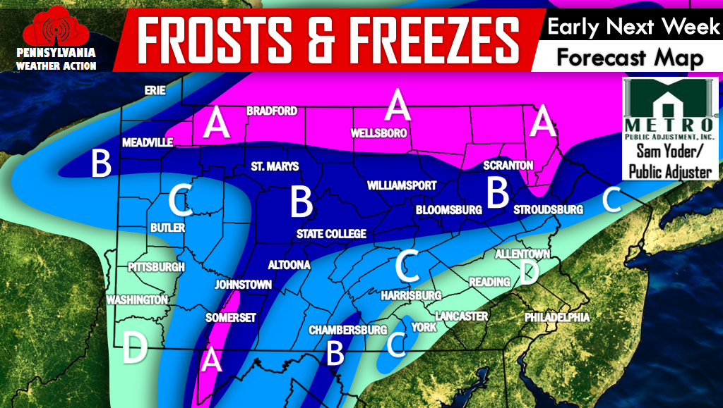 Frosts & Freezes Likely Early Next Week Across the Area