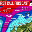 First Call Snowfall Forecast For Saturday – Monday Winter Weather Event
