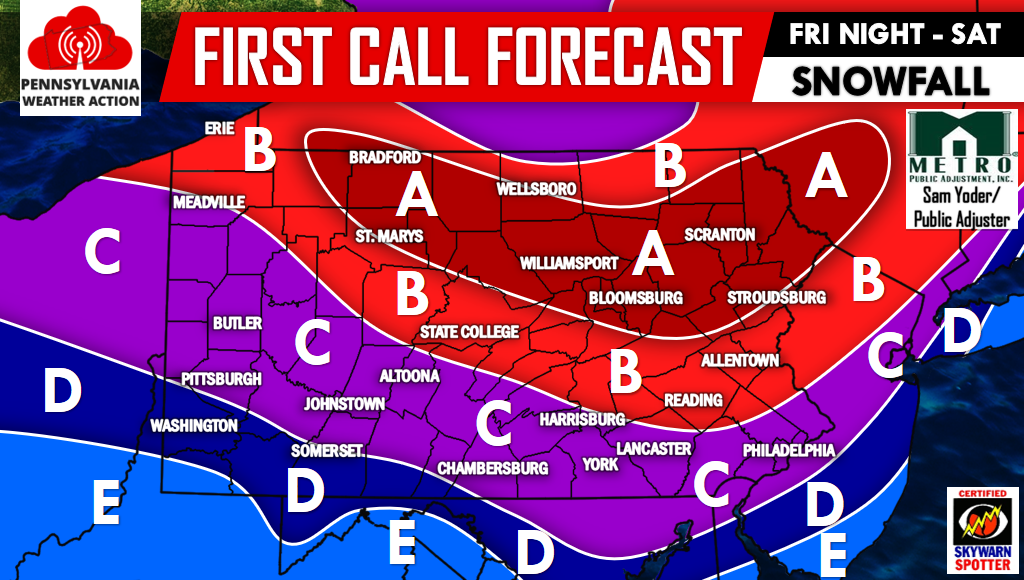 First Call on Friday Night into Saturday’s Significant Winter Storm