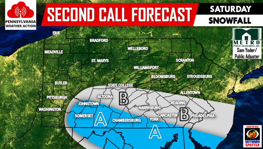 Second Call Forecast For Saturday's Snow & Ice