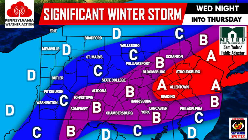 First Call for Significant Winter Storm Wednesday Night into Thursday
