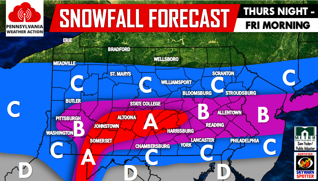 First Call Snow Forecast Thursday Night into Friday Morning