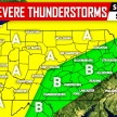 Severe Thunderstorms Expected Sunday & Monday; Flash Flooding & Damaging Winds Possible