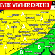 Severe Thunderstorms Containing Damaging Winds and Torrential Rainfall Expected Tuesday