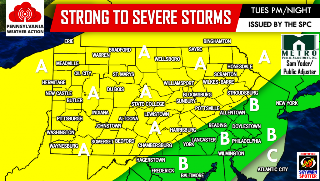 Strong to Severe Thunderstorms Expected Tuesday