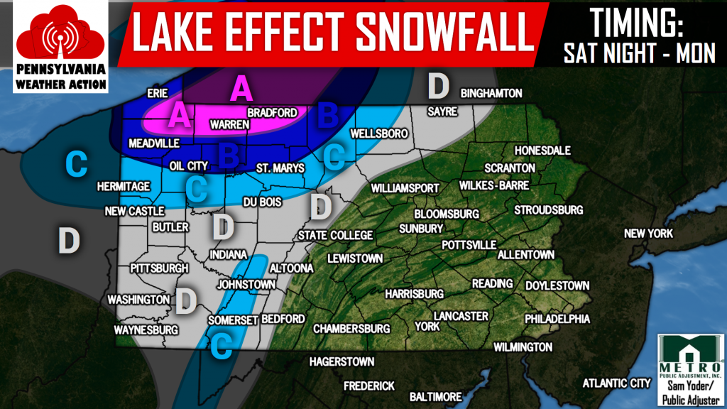 Lake Effect Snowfall is Expected Sunday through Monday