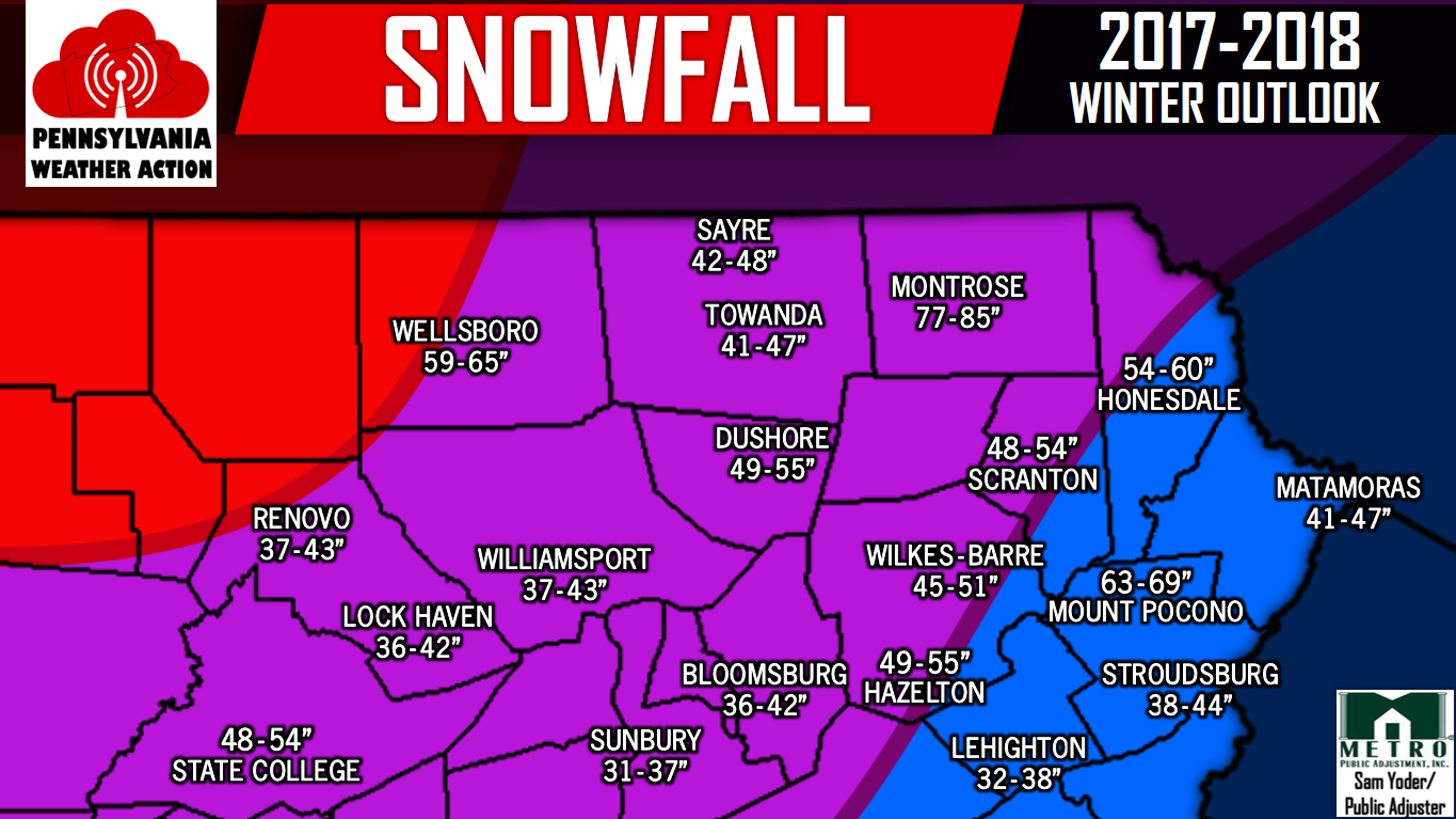 Snow Predictions Pennsylvania 2025-2025 Map - Edythe Marijo