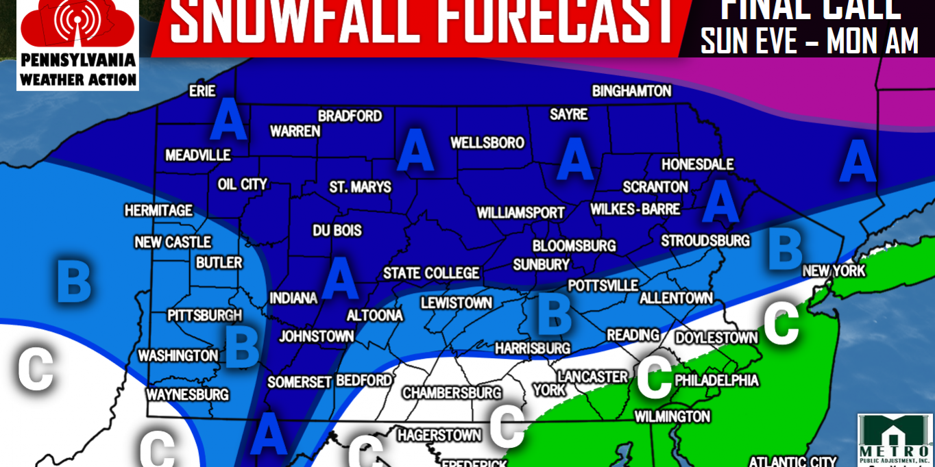 2017 2022 Winter Predictions Christmas Northeast FINAL CALL Snowy Christmas Eve Early Christmas Morning Expected PA