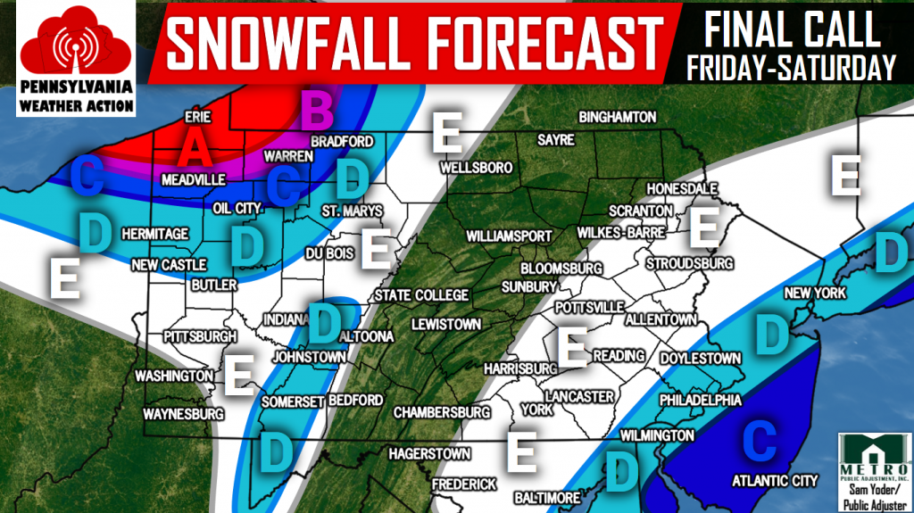 Snow Likely Today in Eastern PA, Tonight into Saturday in Western PA