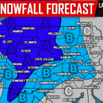 First Call Snow Totals Monday night into Tuesday Morning