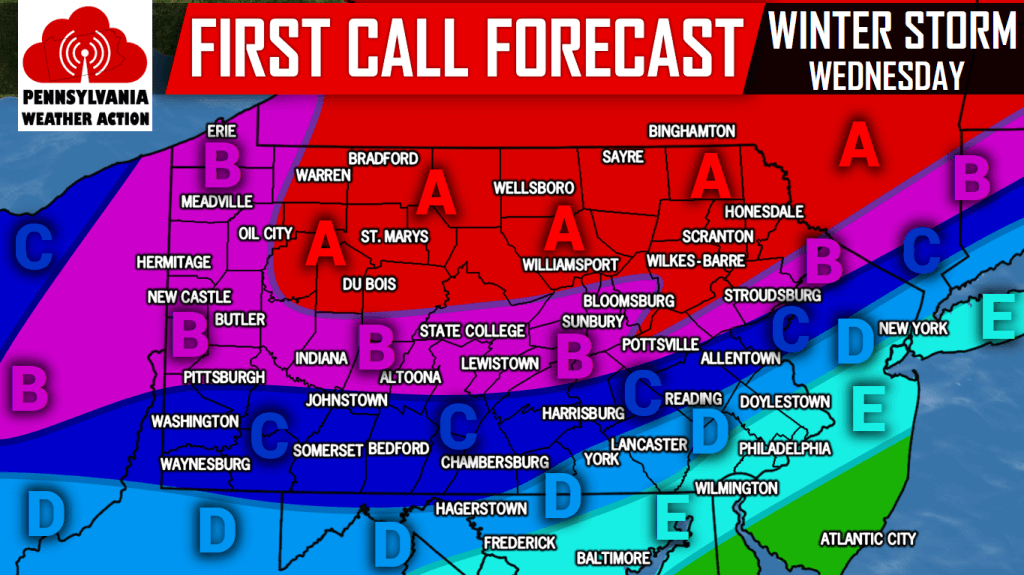 First Call for Wednesday’s Significant Winter Storm