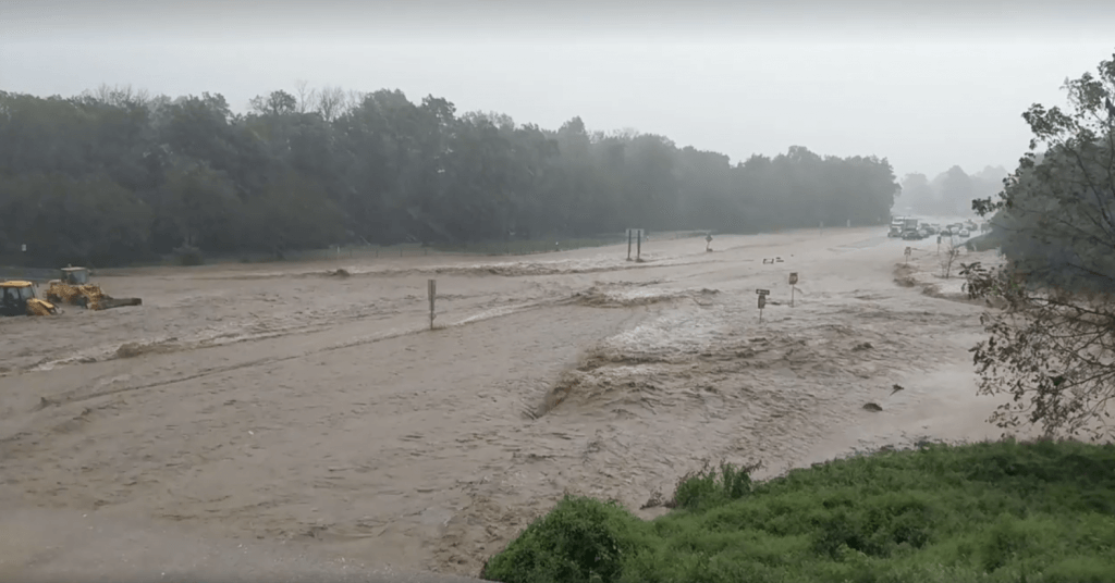 RAW FOOTAGE: Raging Waters Rushing Down Route 30 Between York and Lancaster