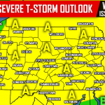 Severe Thunderstorms Capable of Producing Damaging Winds, Isolated Tornado Wednesday