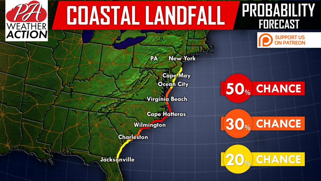 Potential of East Coast Hurricane Landfall Next Week Increasing