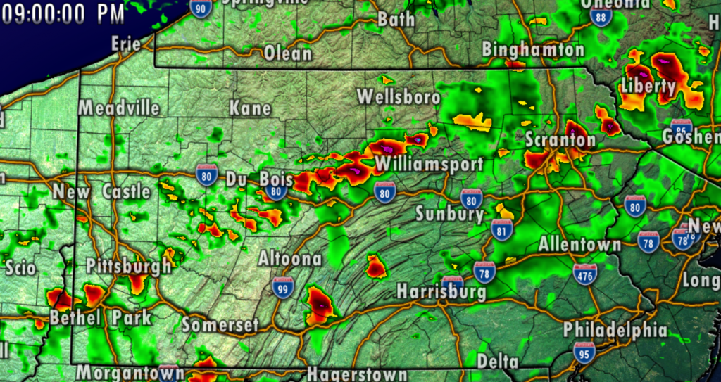 Strong To Severe Storms Expected Today Throughout Much Of Pa