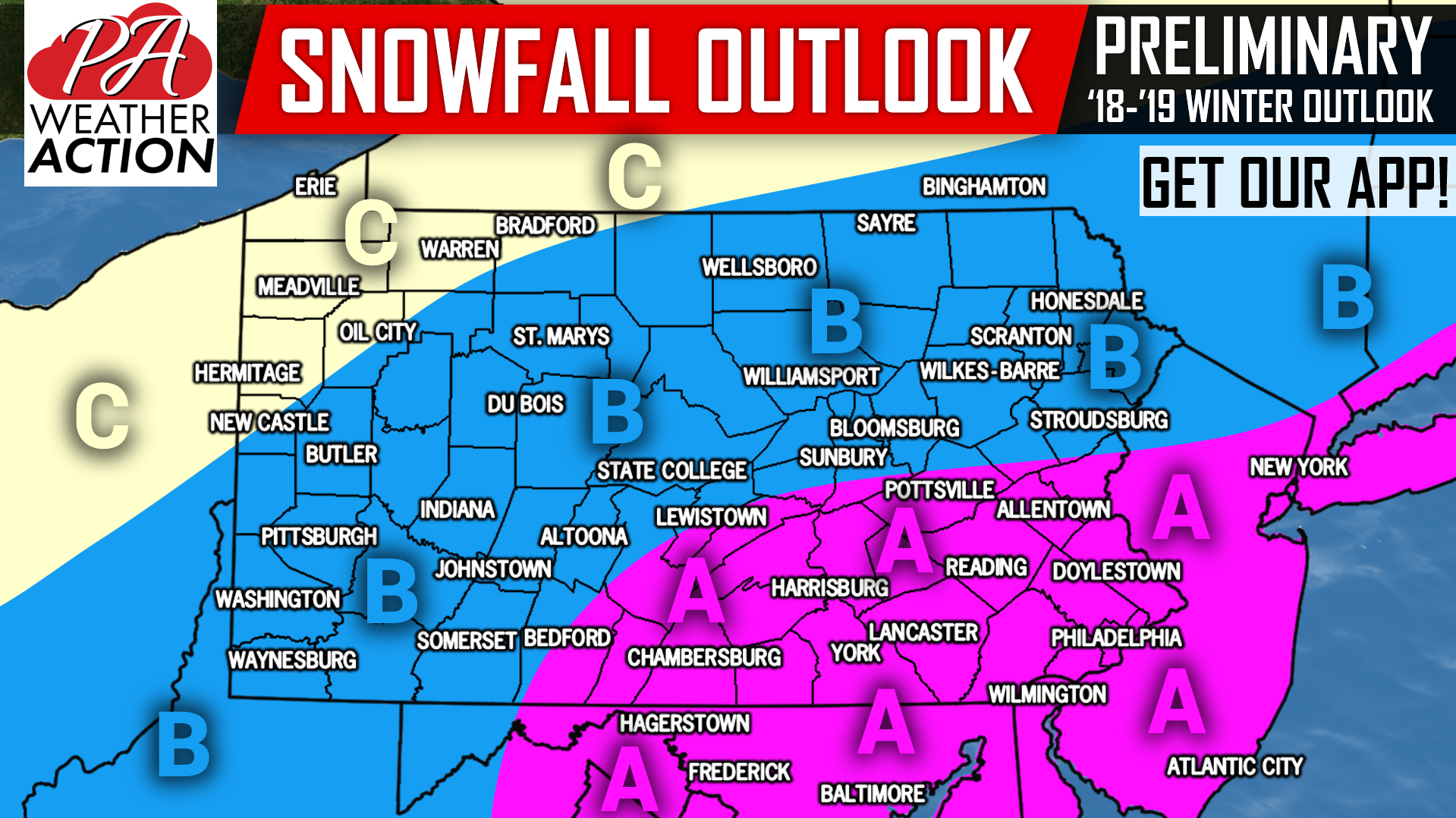 Preliminary 2018 2019 Winter Outlook For Pennsylvania Pa Weather Action