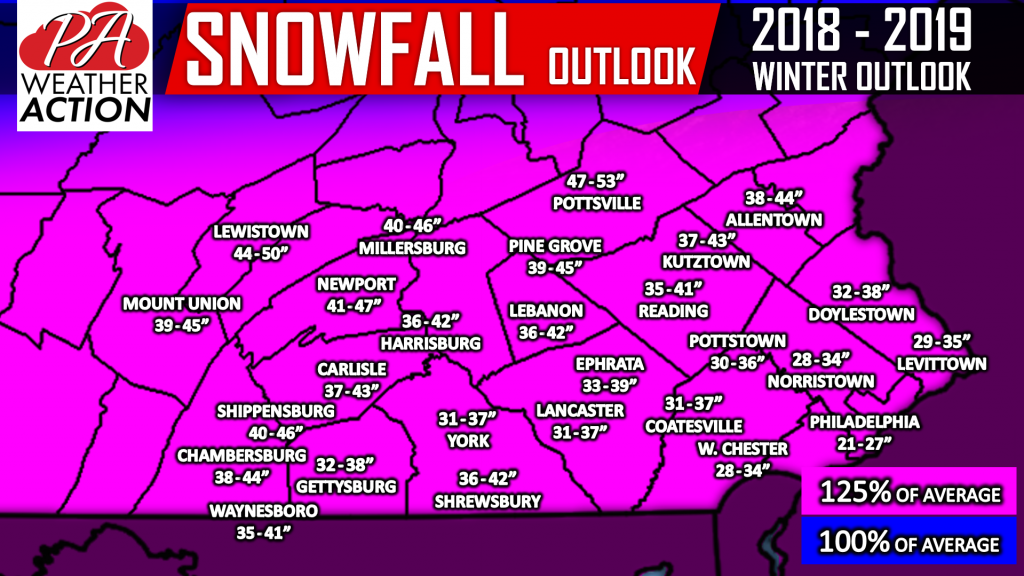 20182019 Snowfall Outlook For Southeast Pennsylvania PA Weather Action