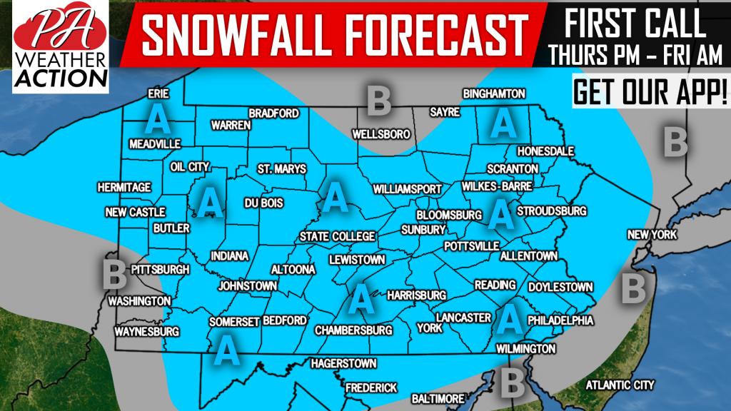 First Call Snowfall Forecast for Thursday Night’s Quick System