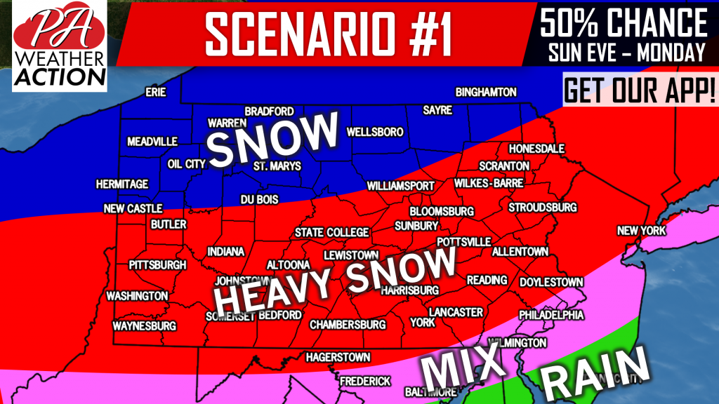 Scenarios for Sunday Afternoon into Monday’s Potential Significant Winter Storm