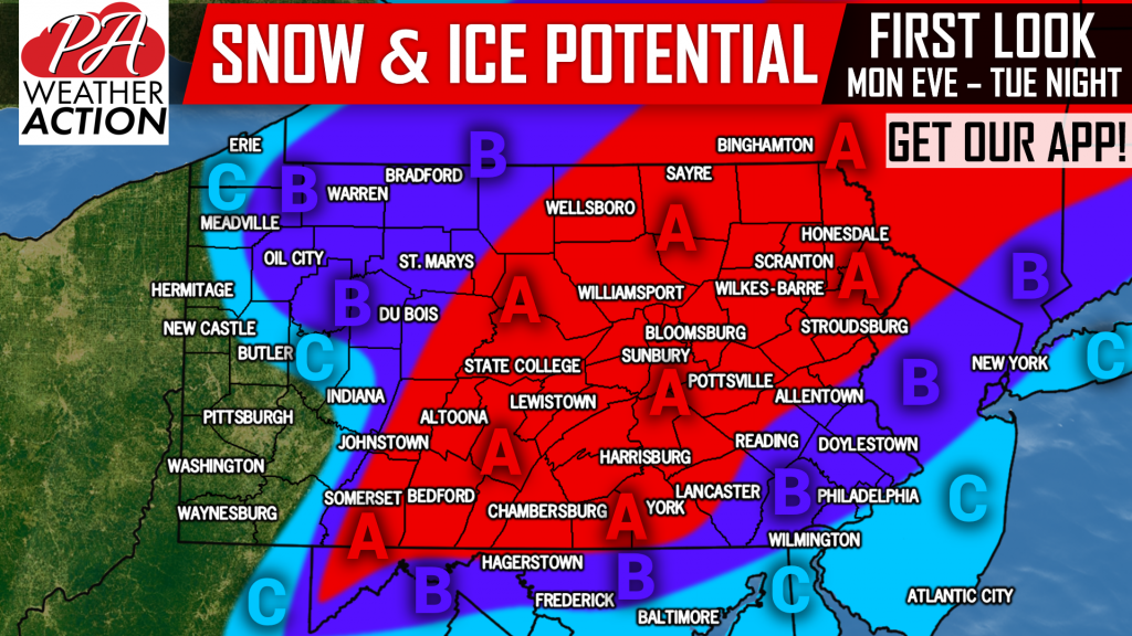 Significant Snow & Ice Storm Possible Monday Evening – Tuesday Night