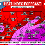 Dangerous Heat Wave To Grip Area This Weekend; Heat Index Values As High As 115F