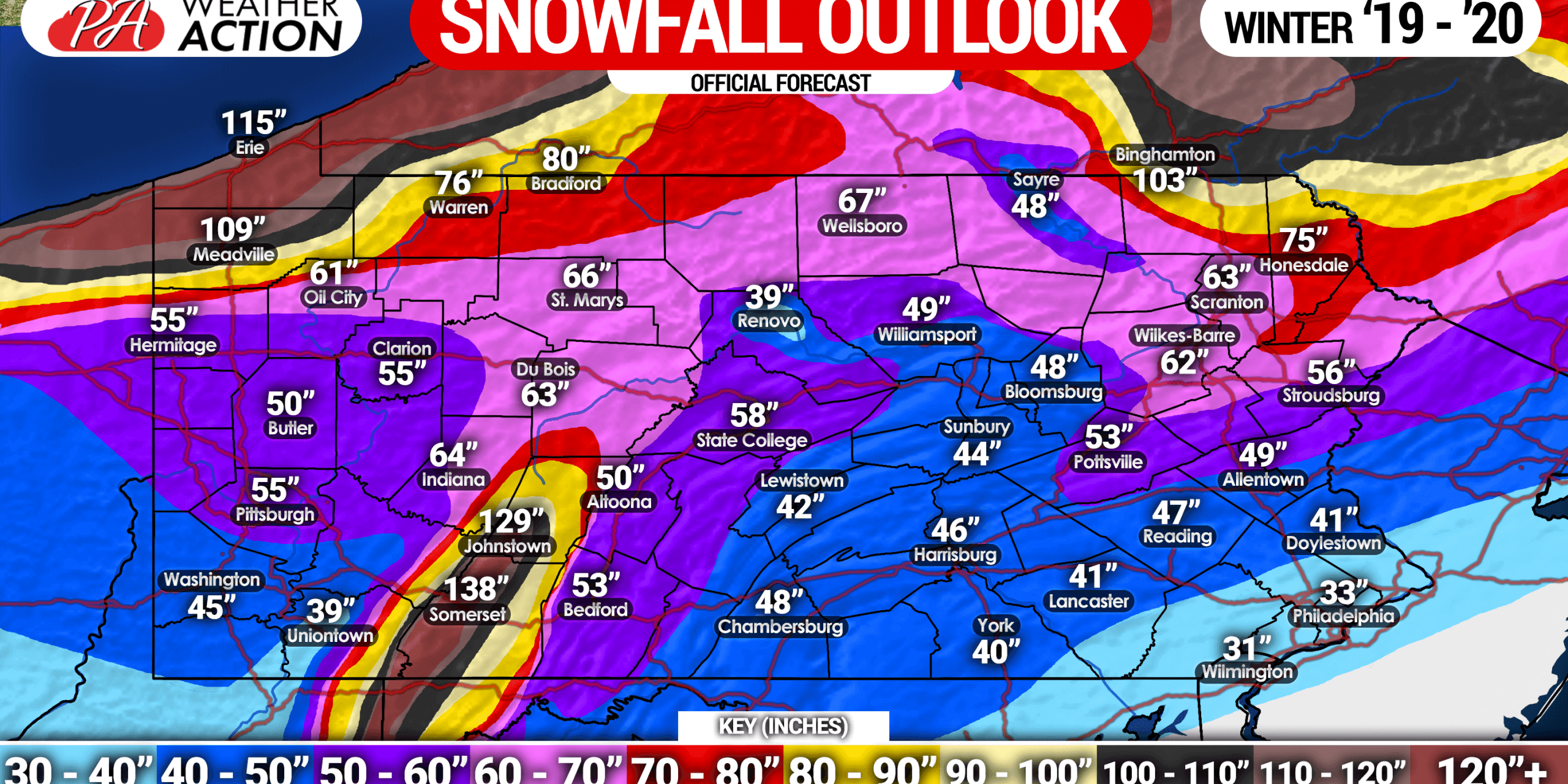 Official 2019 2020 Pennsylvania Winter Forecast PA Weather Action