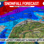 Snowfall Forecast for Tonight Through Friday for Pennsylvania
