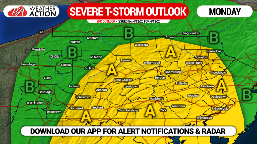 Severe Thunderstorms Likely Monday With Damaging Wind & Tornado Threat