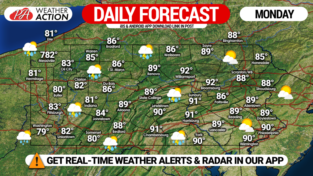 Strong Storms Expected Today in Much of Pennsylvania PA Weather Action