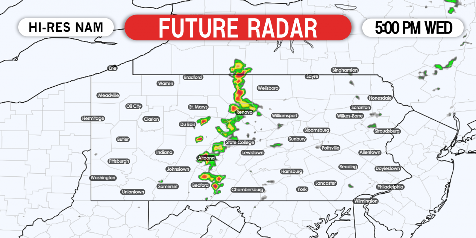 Strong to Severe Storms Likely in Much of Pennsylvania Wednesday