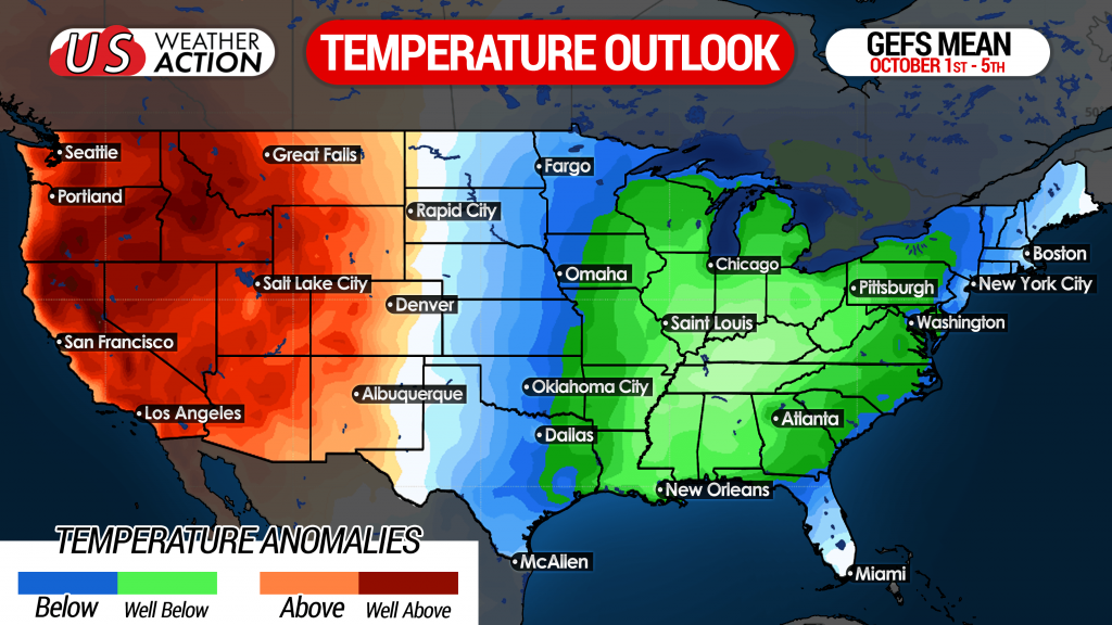 Record-Challenging Cold Air Intrusion Likely In Eastern US to Begin October; How Cold Will It Get?