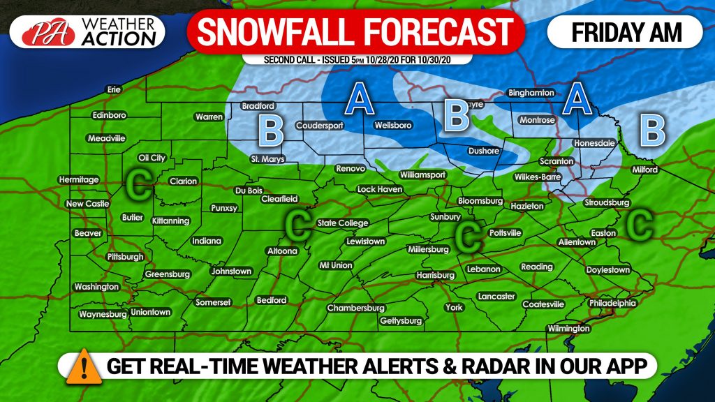 Final Call Rainfall Forecast & Second Call Snowfall Forecast for Zeta Thursday – Friday AM