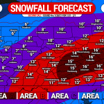 Second Call Snowfall Forecast for Sunday – Monday’s Major Snowstorm; Snow Amounts Increased for Most