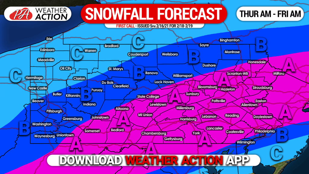 First Call Snowfall Forecast for Late Week Significant Snowstorm