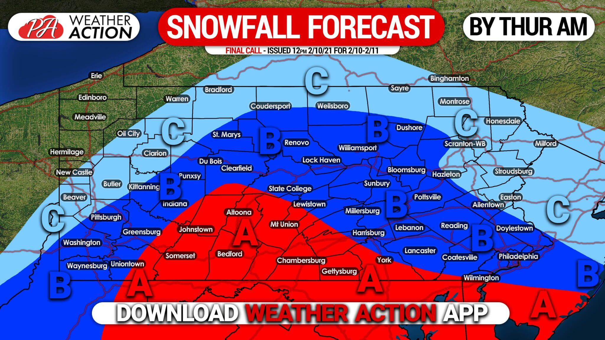Snow Amounts Increased in Final Call Forecast for Tonight - Thursday ...