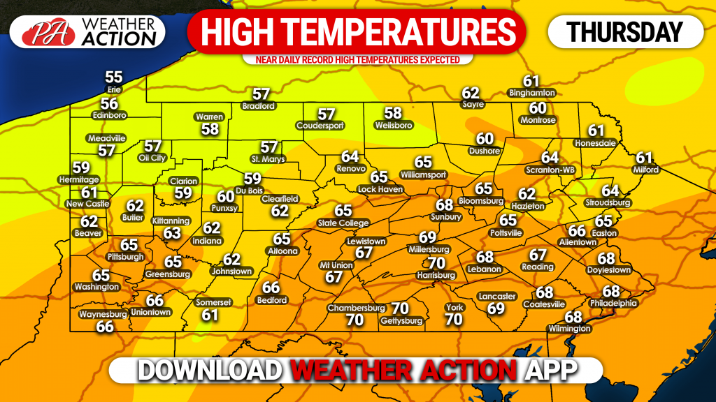 Near-Record High Temperatures Expected This Week Before Winter Makes a Brief Return