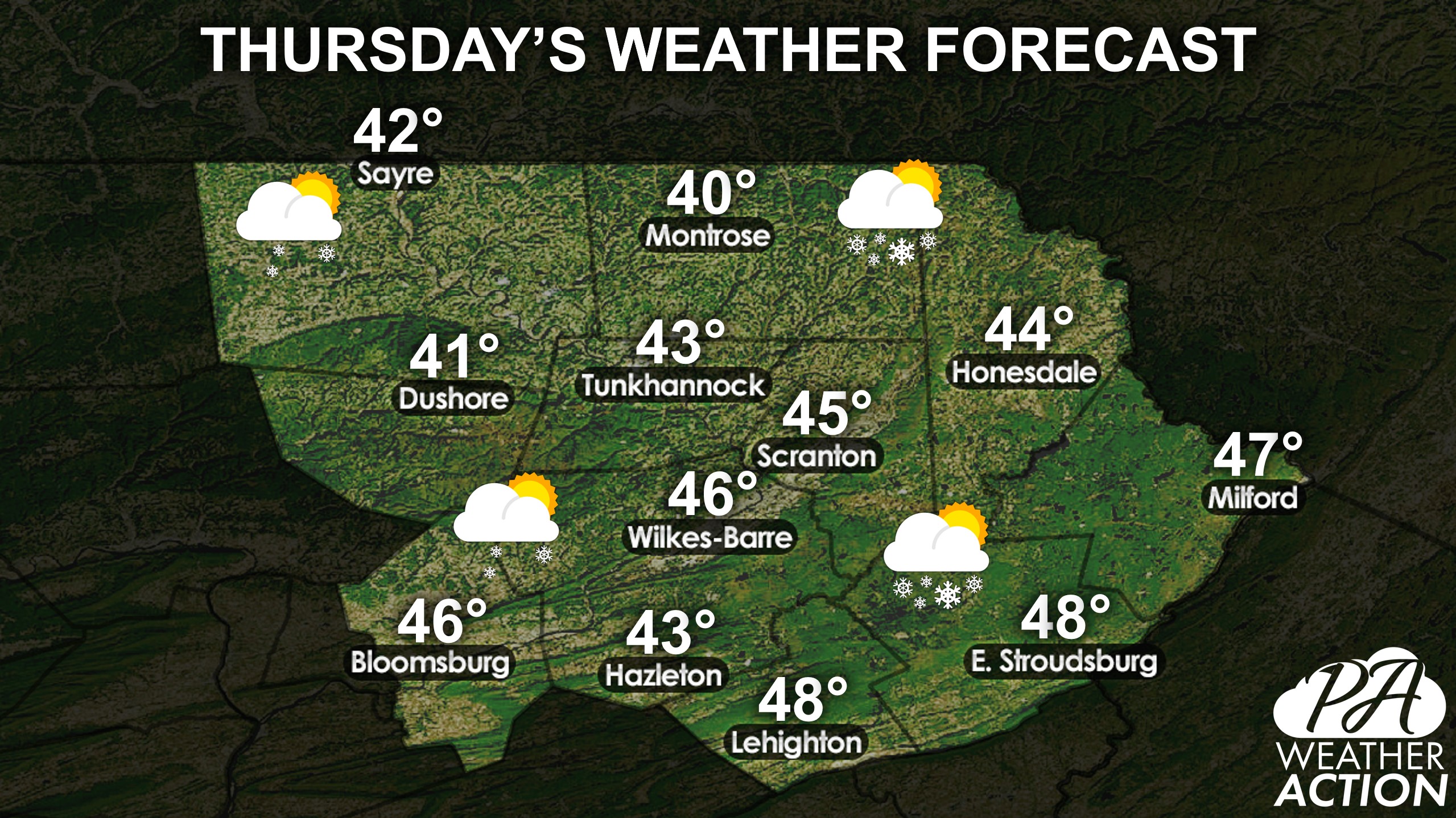 NEPA Daily Forecast for Thursday, April 1st, 2021 PA Weather Action