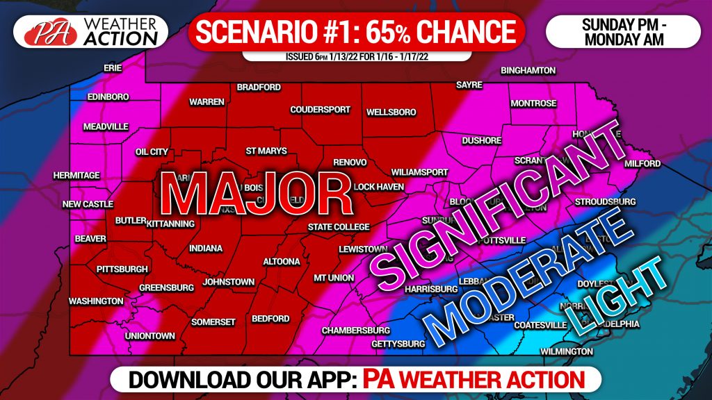 Two Scenarios Remain for Sunday - Monday Significant to Major Winter Storm