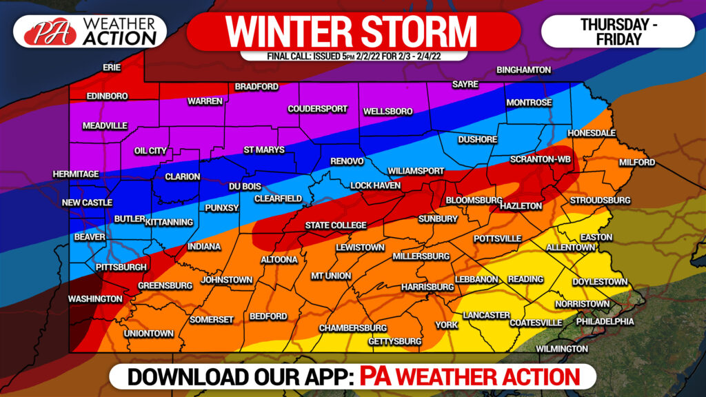 Final Call Forecast for Significant Snow & Ice Storm Thursday into Friday