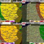 Four-Panel Severe Thunderstorm Risk Graphics for Saturday, March 19th, 2022