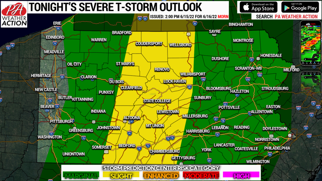 Thursday To Bring Severe Thunderstorms Across Sections Of Pennsylvania Enhanced Risk For 8815