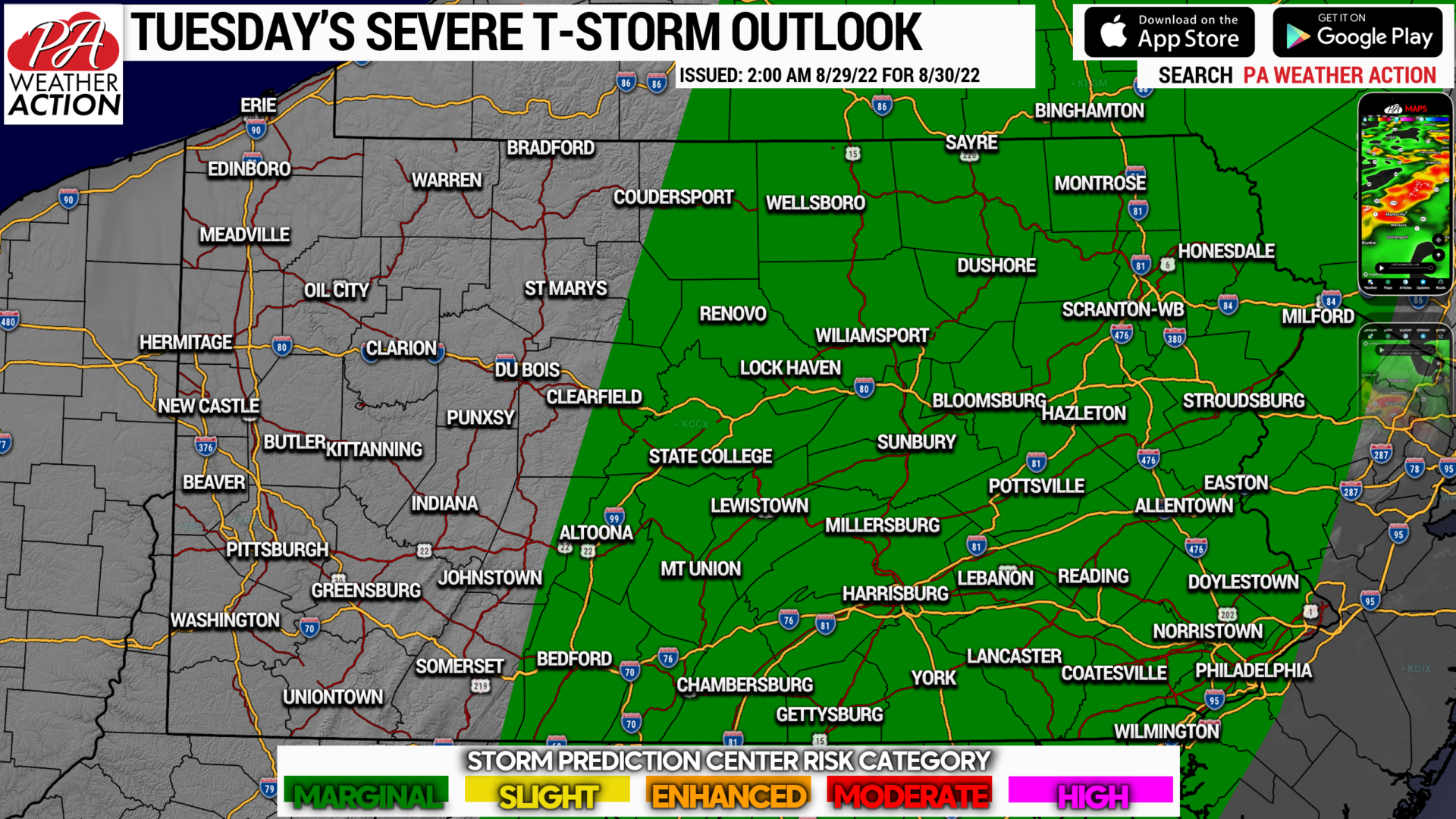 Line of Strong to Severe Thunderstorms to Push Through Central
