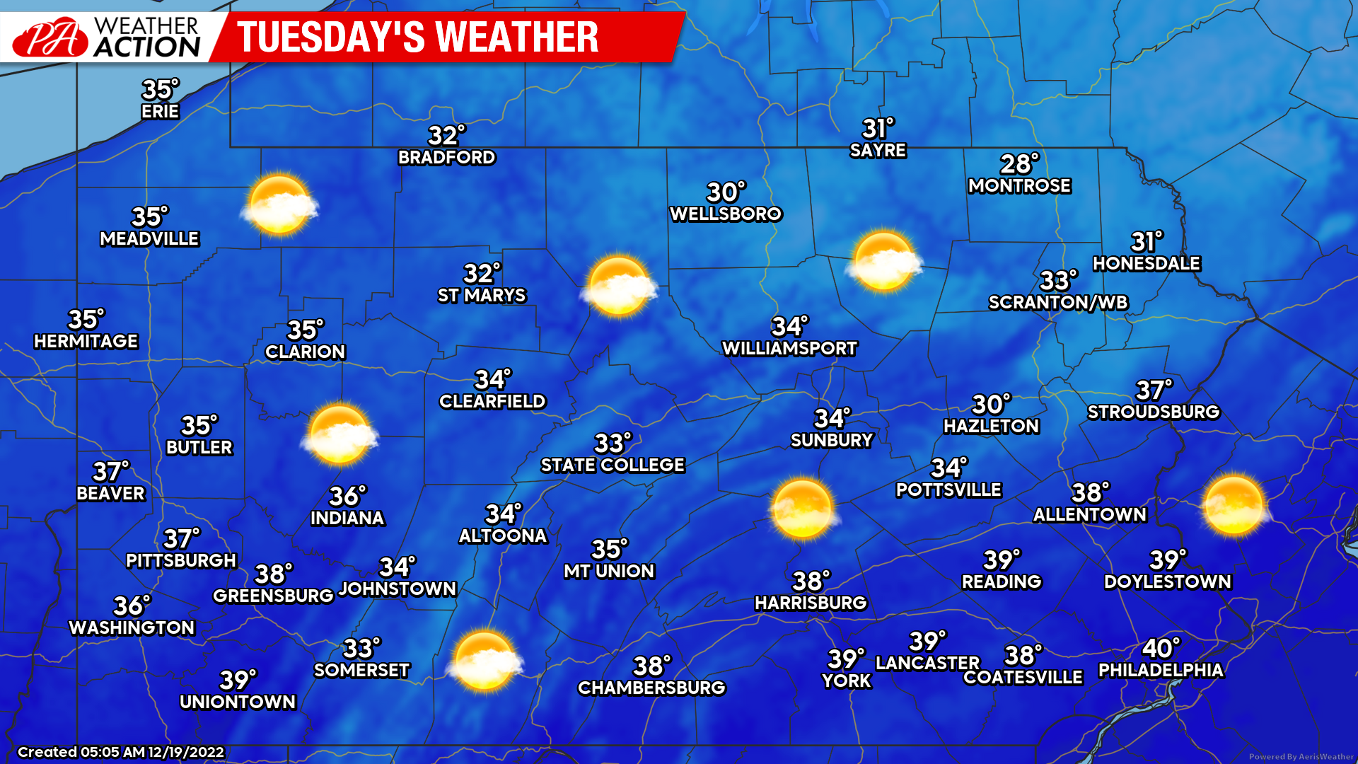 Monday December 19 Report Week to Start Cold, End Frigid; Late Week