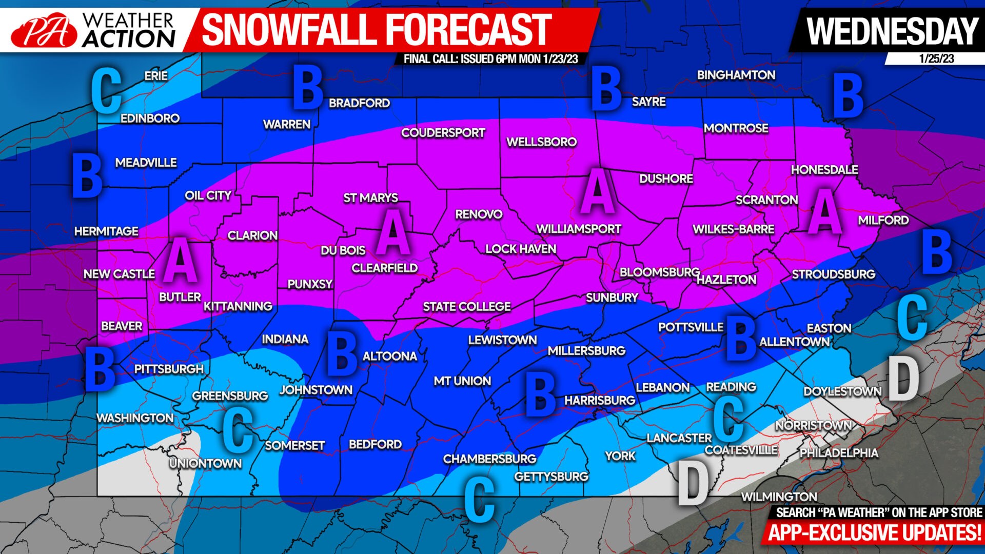 First Call Snowfall Forecast for Wednesday’s Winter Storm
