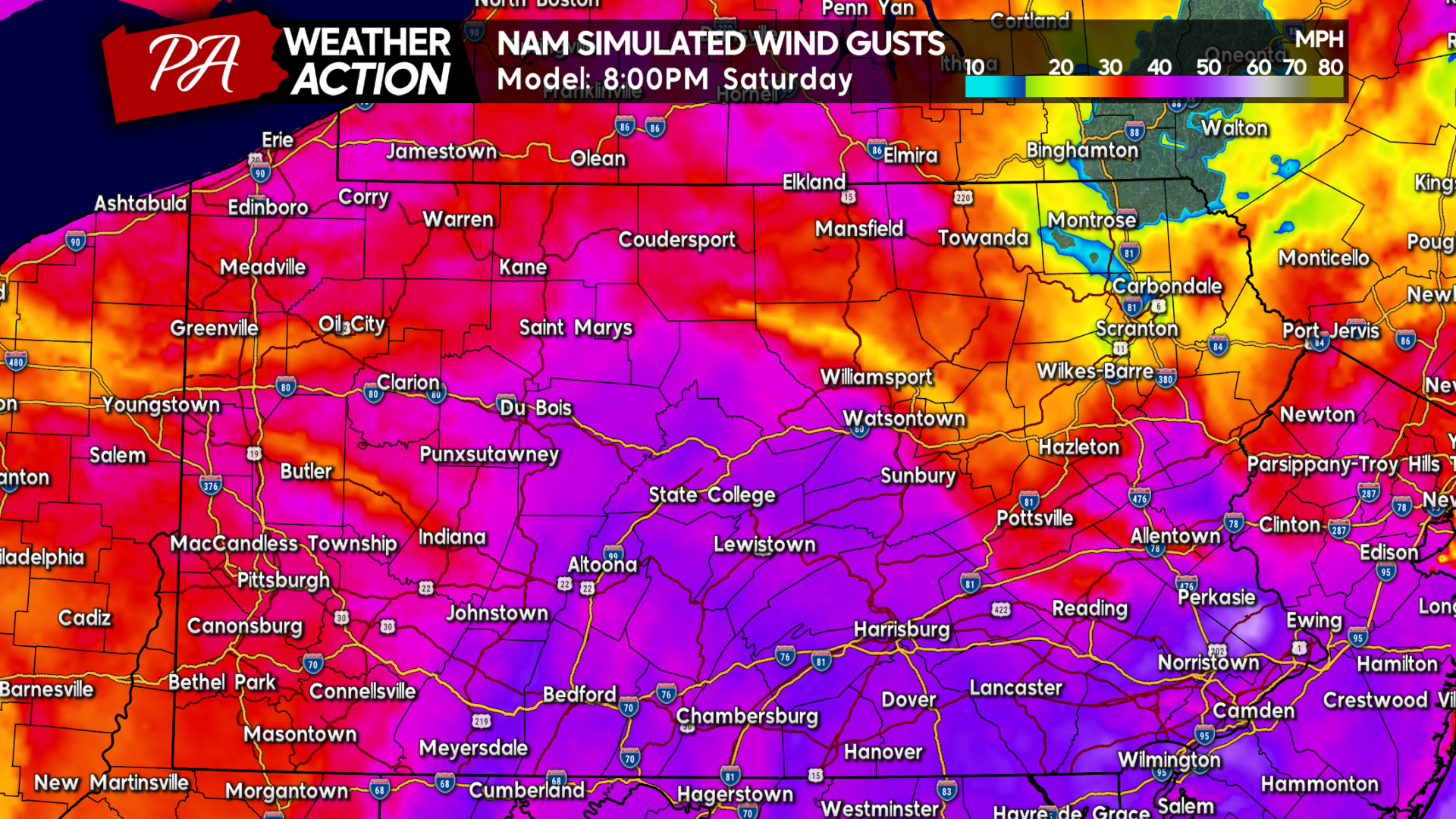 Damaging Winds Pose Power Outage Threat Saturday As Strong Cold Front