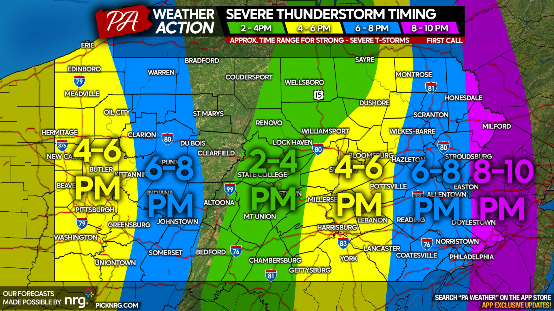 Numerous Severe Thunderstorms Possible Monday In Pennsylvania; Damaging ...