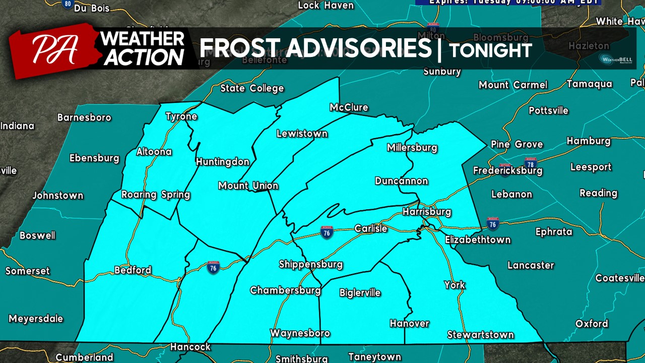 Frost Alerts Issued for Entire Region