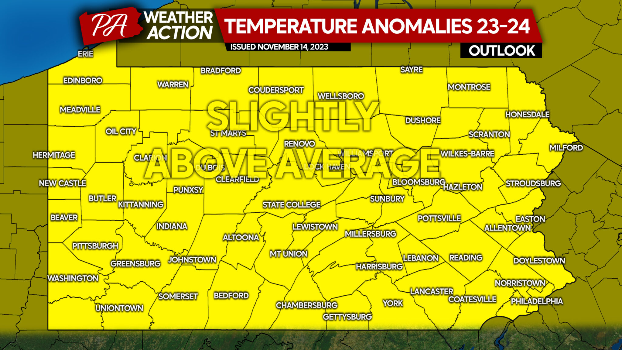 2023 2024 Winter Outlook For Pennsylvania Hope For Snow Lovers In   23 24 WINTER TEMPERATUREL ANOMALIES PA 2048x1152 