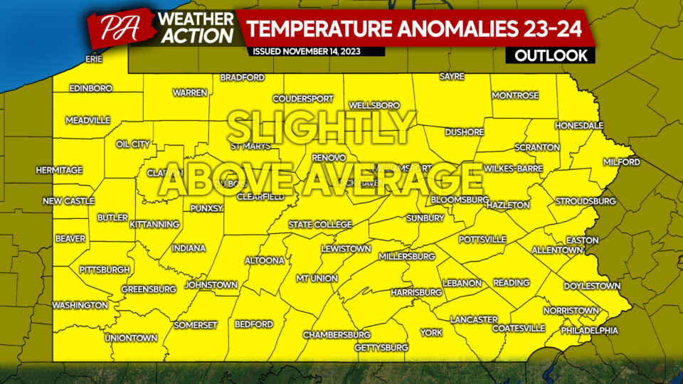 2023 2024 Winter Outlook For Pennsylvania Hope For Snow Lovers In   23 24 WINTER TEMPERATUREL ANOMALIES PA 960x540 