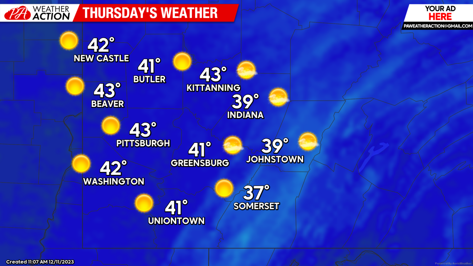 Cooler Temperatures and Clear Skies This Week - Southwest PA - Dan Smith